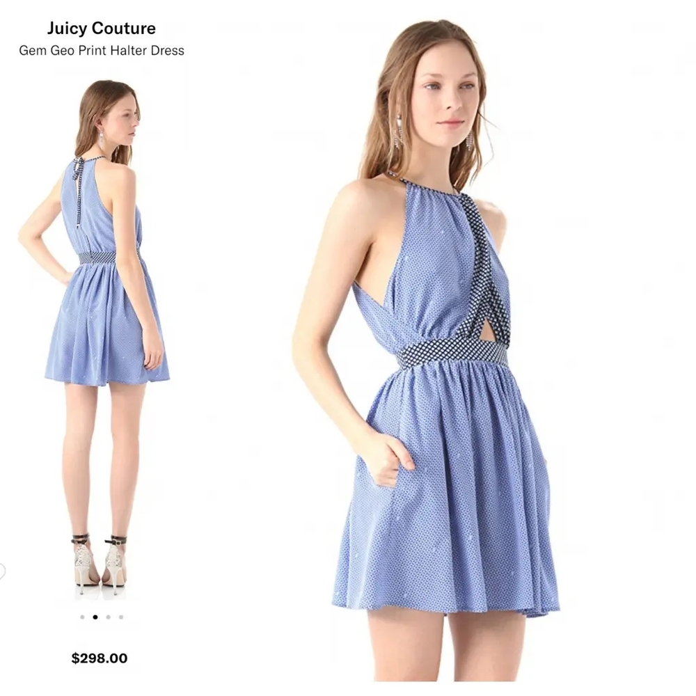 Juicy Couture | 100% Silk Cutout Polka Dot Mini Dress | Size 6